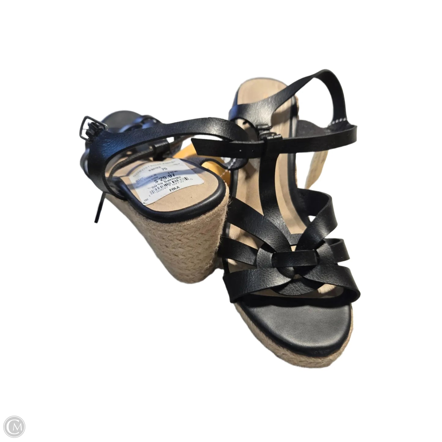 Sandals Heels Wedge By Rock And Candy In Black, Size: 7.5