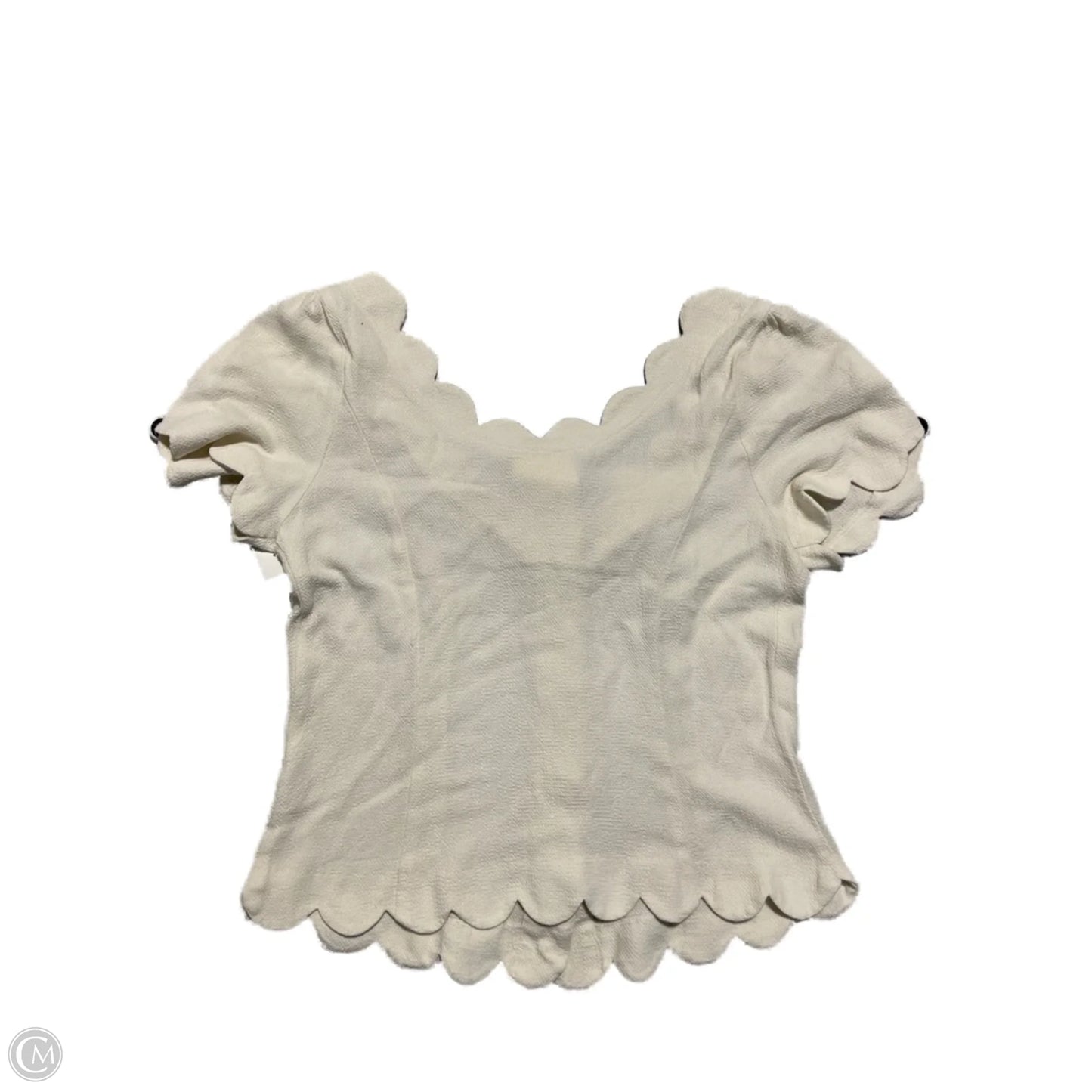 Top Short Sleeve By Anthropologie In Cream, Size: M