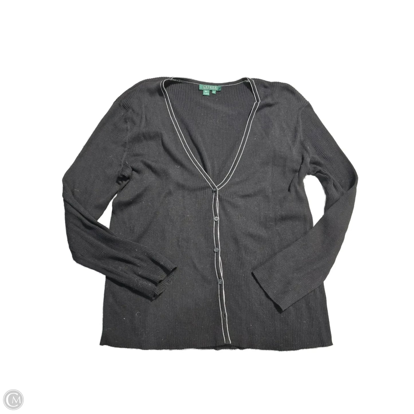 Cardigan By Lauren By Ralph Lauren In Black, Size: 3x