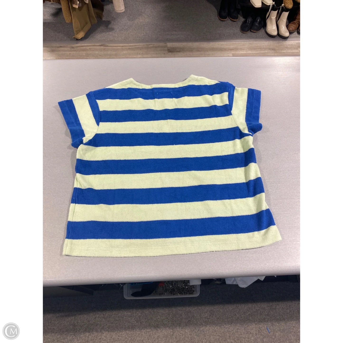 Top Short Sleeve By Madewell In Striped Pattern, Size: S
