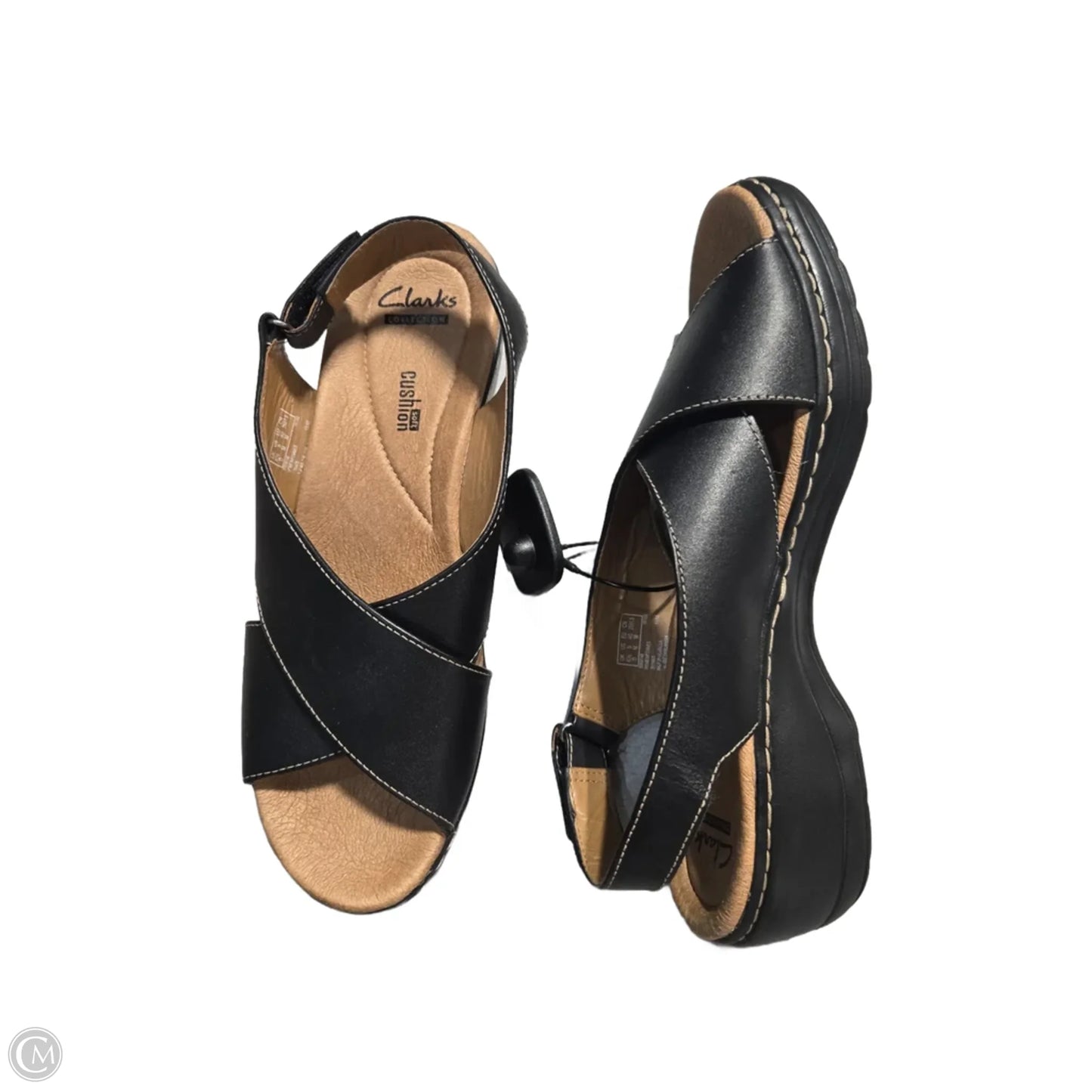 Sandals Flats By Clarks In Black, Size: 9