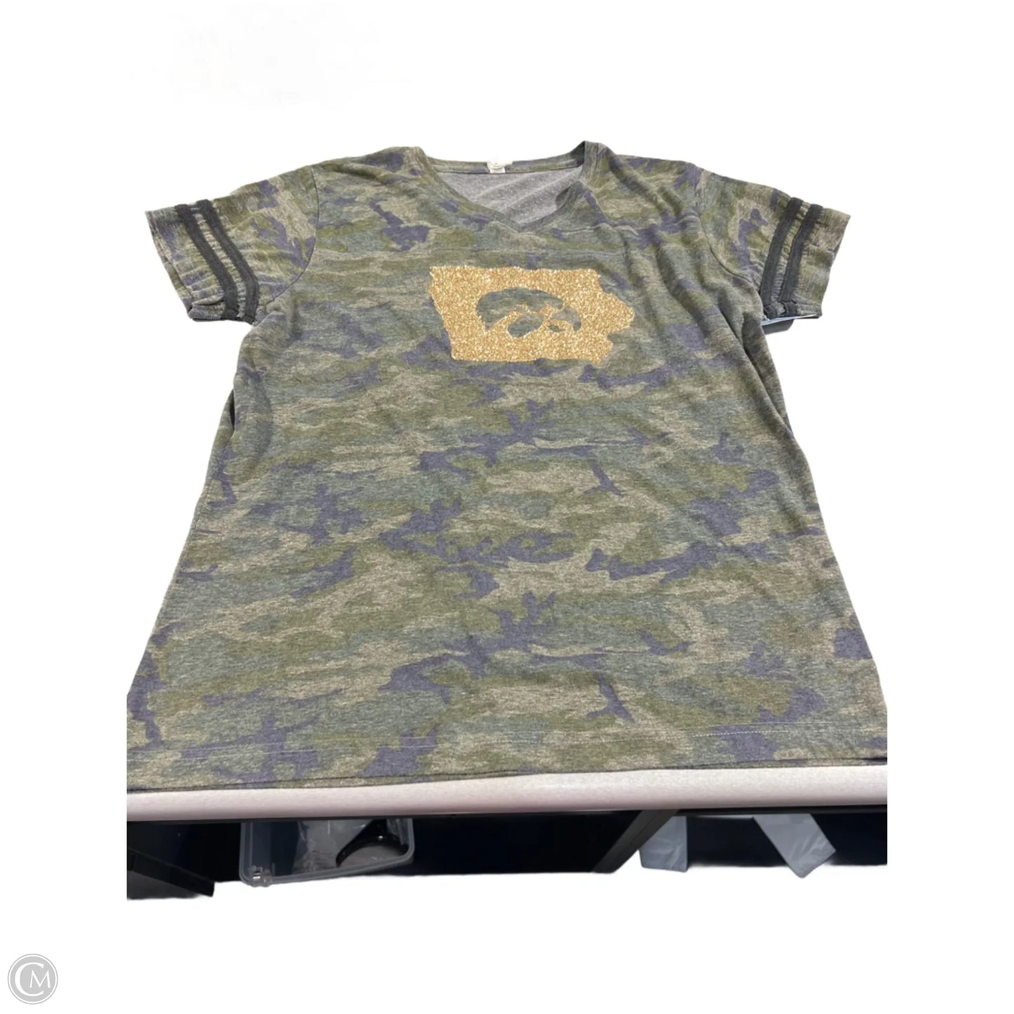Top Short Sleeve Basic By Cmc In Camouflage Print, Size: L