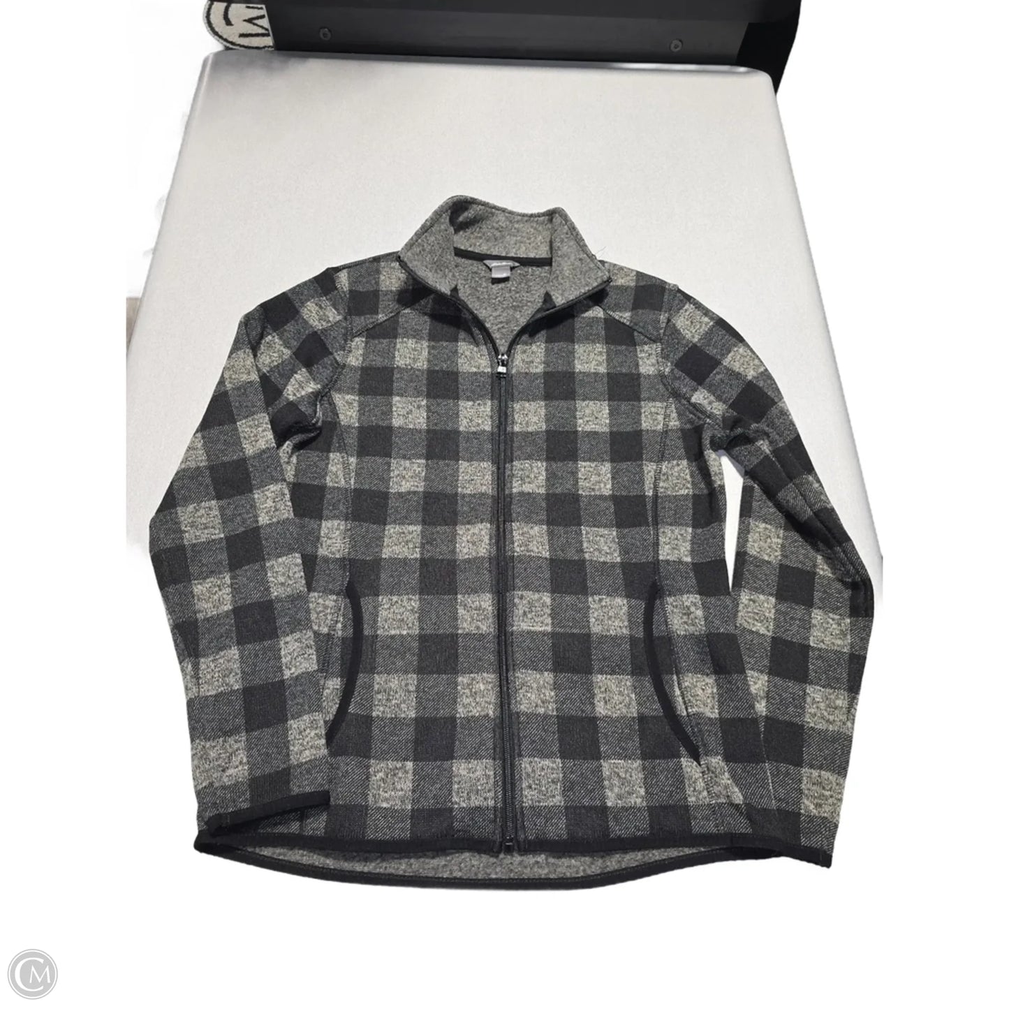 Jacket Fleece By Eddie Bauer In Plaid Pattern, Size: M