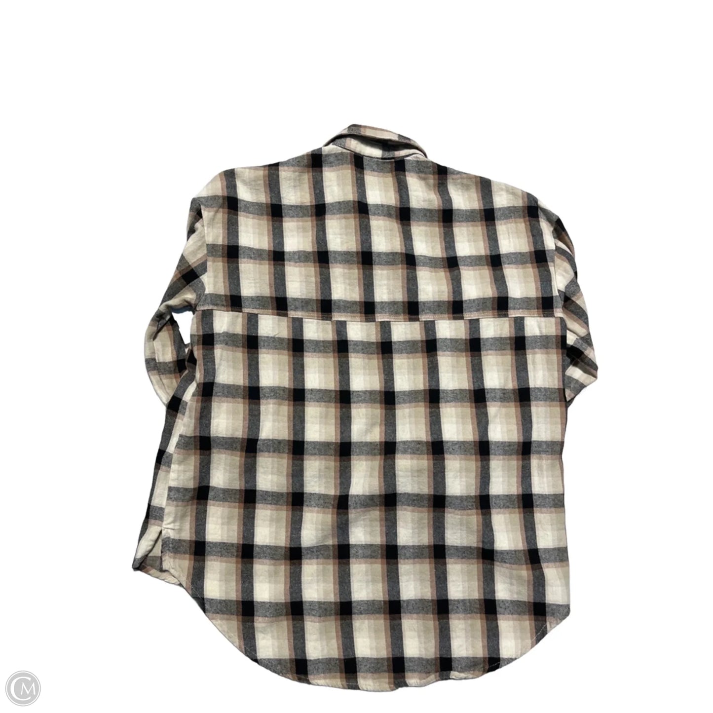 Top Long Sleeve By Pink Lily In Plaid Pattern, Size: M