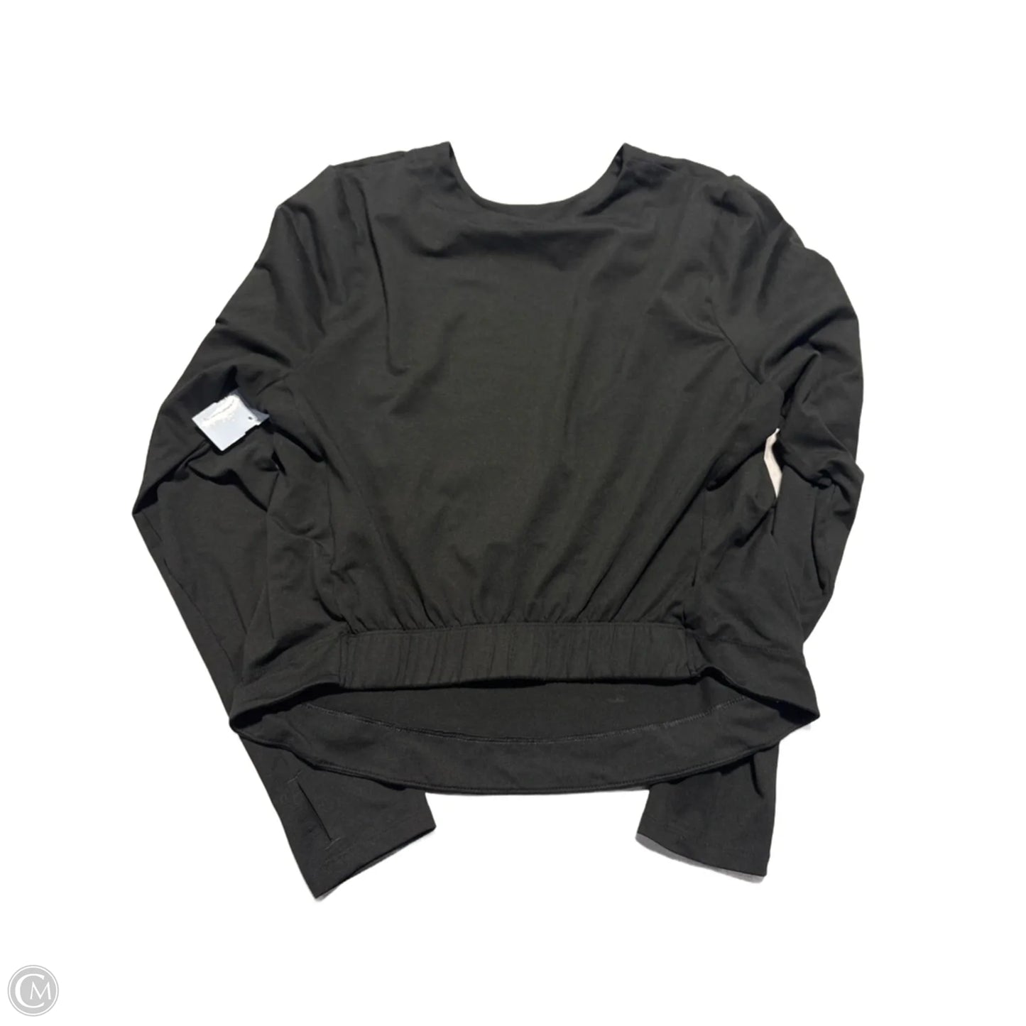 Athletic Top Long Sleeve Collar By Nike In Black, Size: M