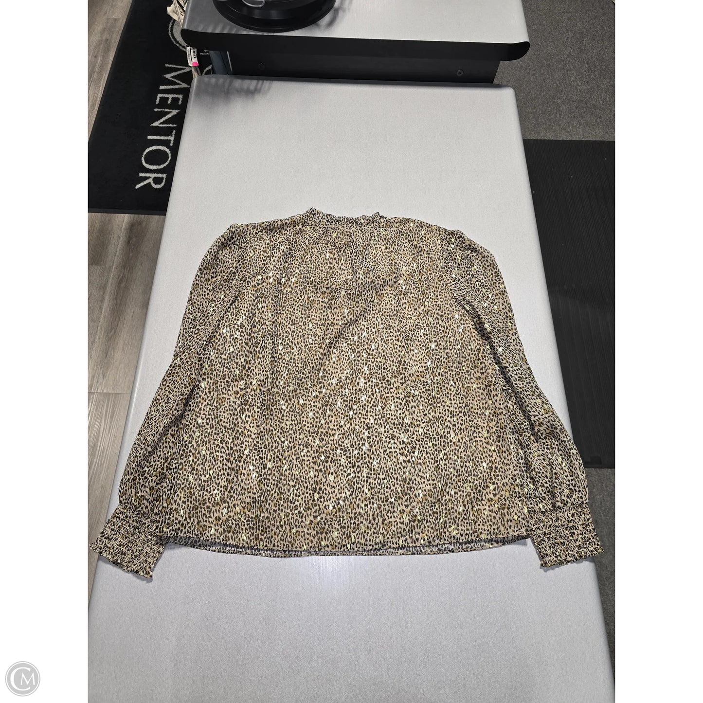 Blouse Long Sleeve By Cece In Animal Print, Size: L