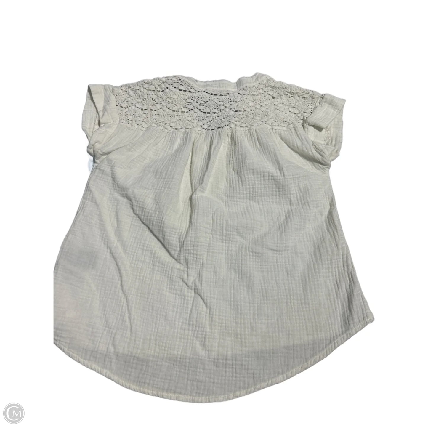 Top Short Sleeve Designer By Frye In White, Size: S