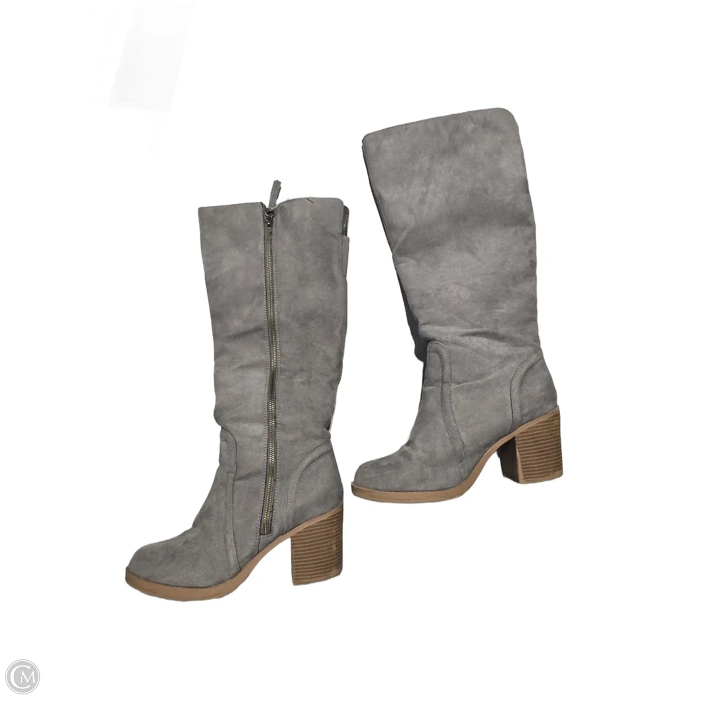 Boots Mid-calf Flats By Cmc In Grey, Size: 10