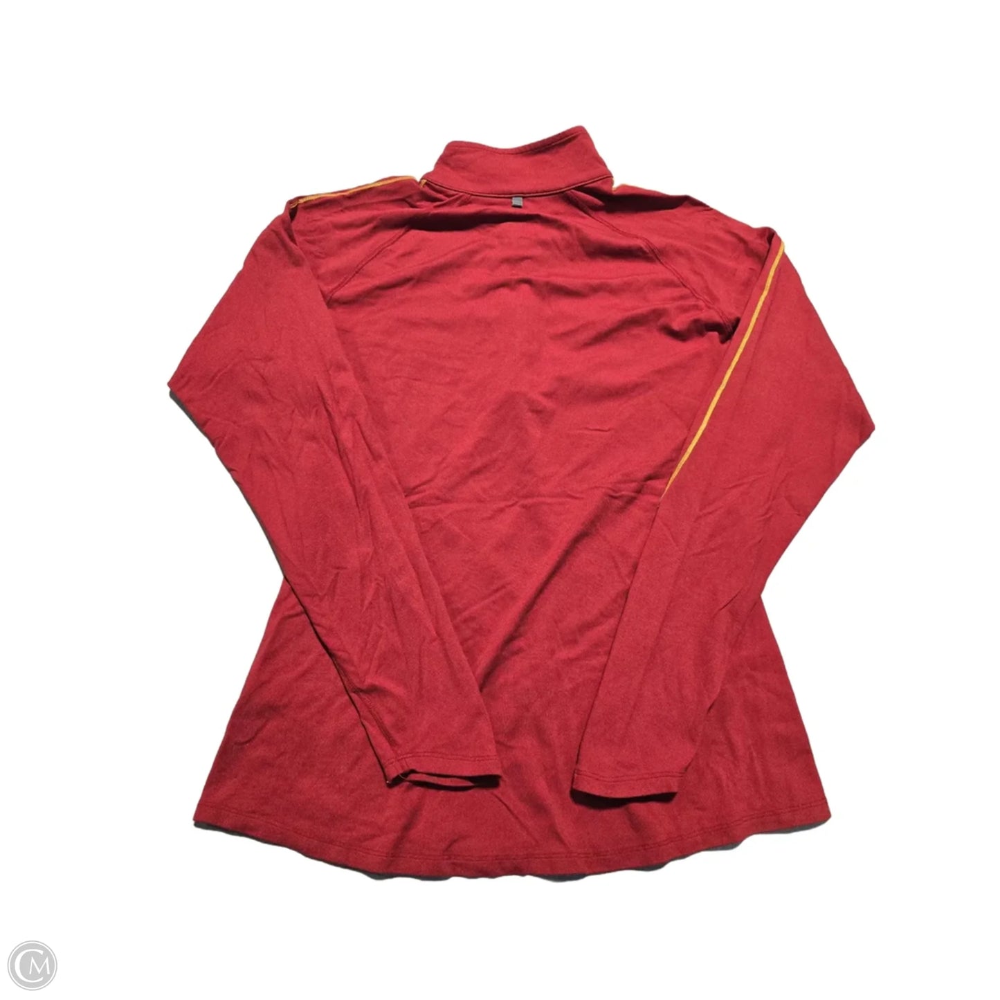 Athletic Top Long Sleeve Collar By Nike In Red, Size: L