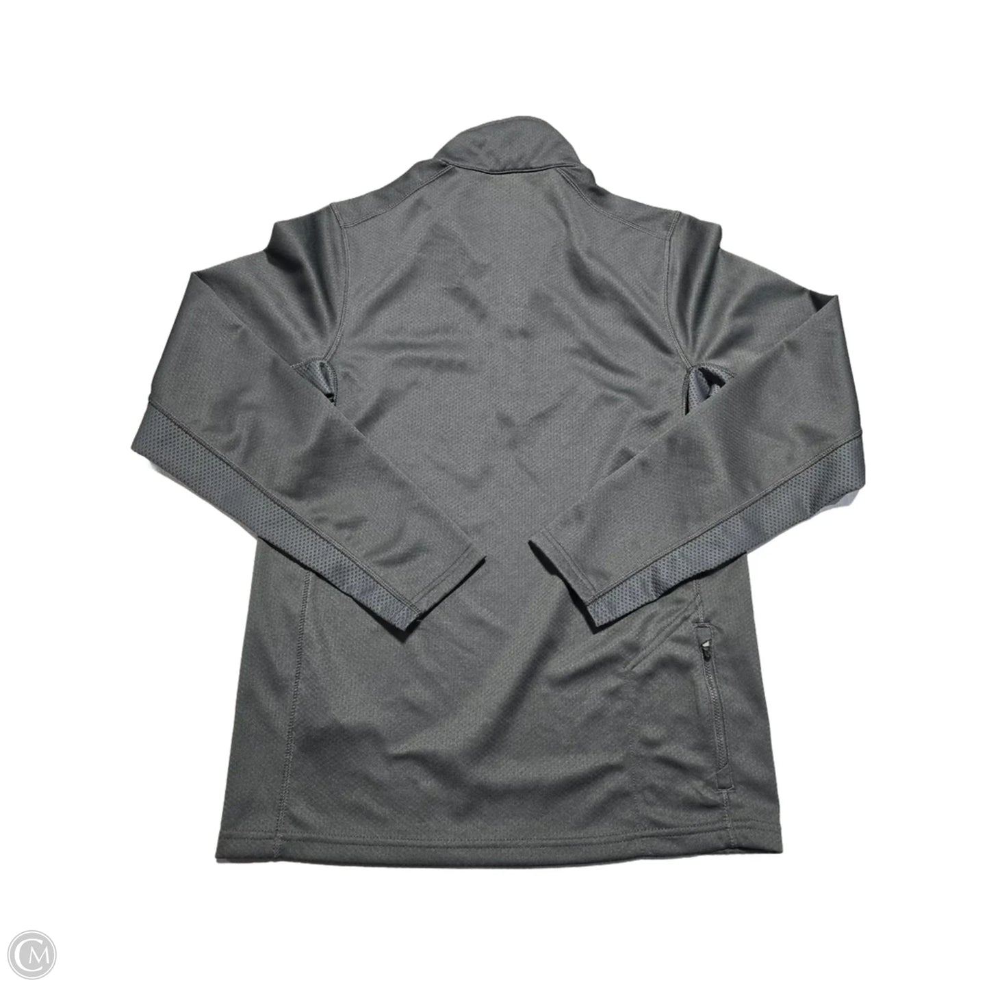 Athletic Top Long Sleeve Collar By Nike In Grey, Size: S