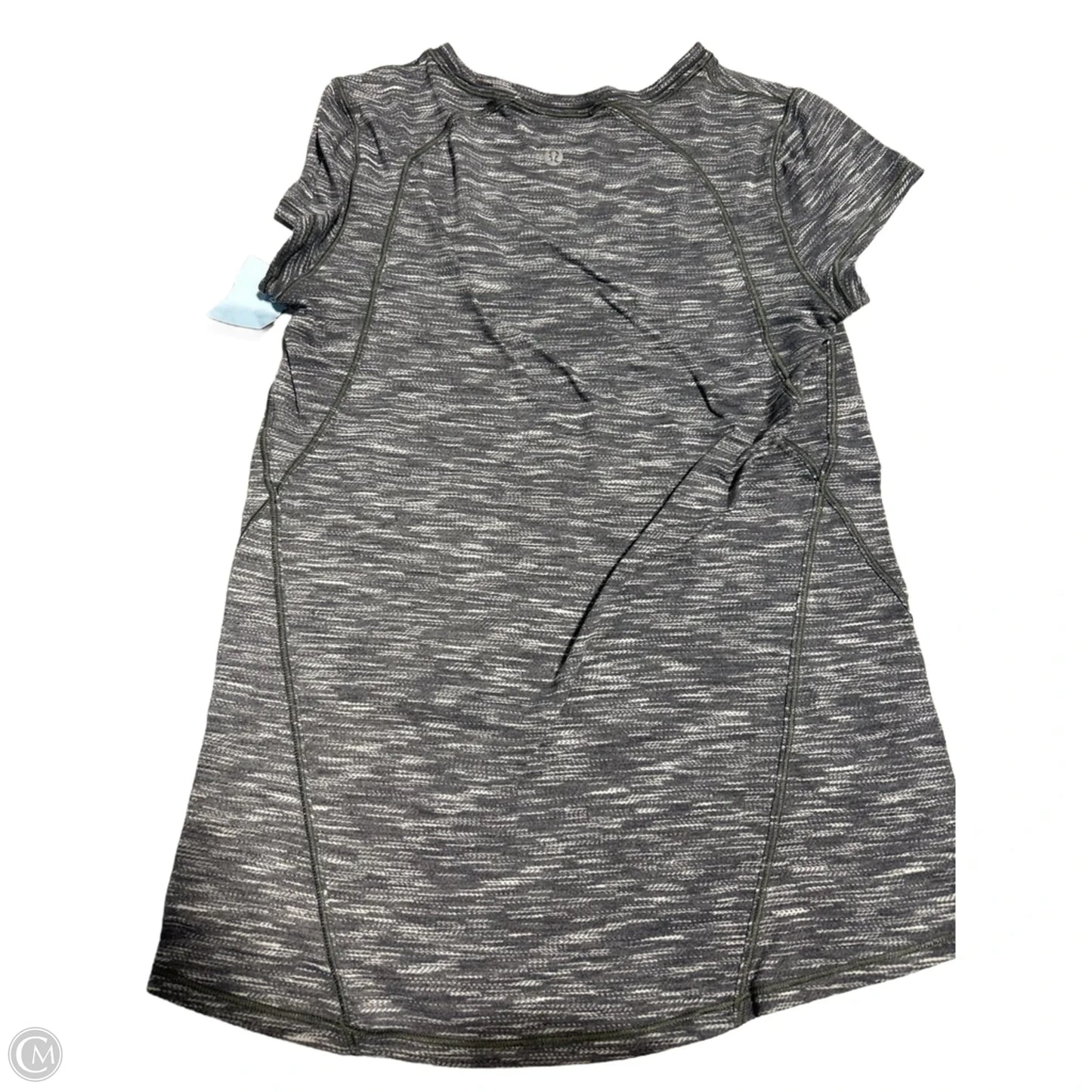 Athletic Top Short Sleeve By Lululemon In Grey, Size: Xs