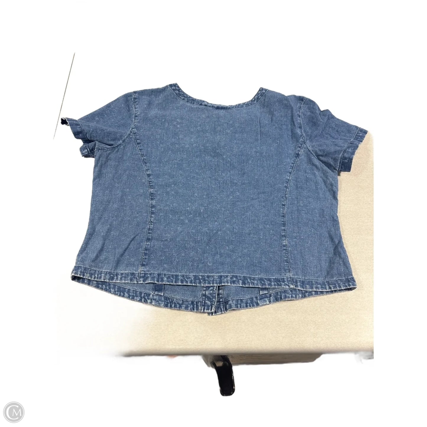 Top Short Sleeve By Requirements In Blue, Size: L