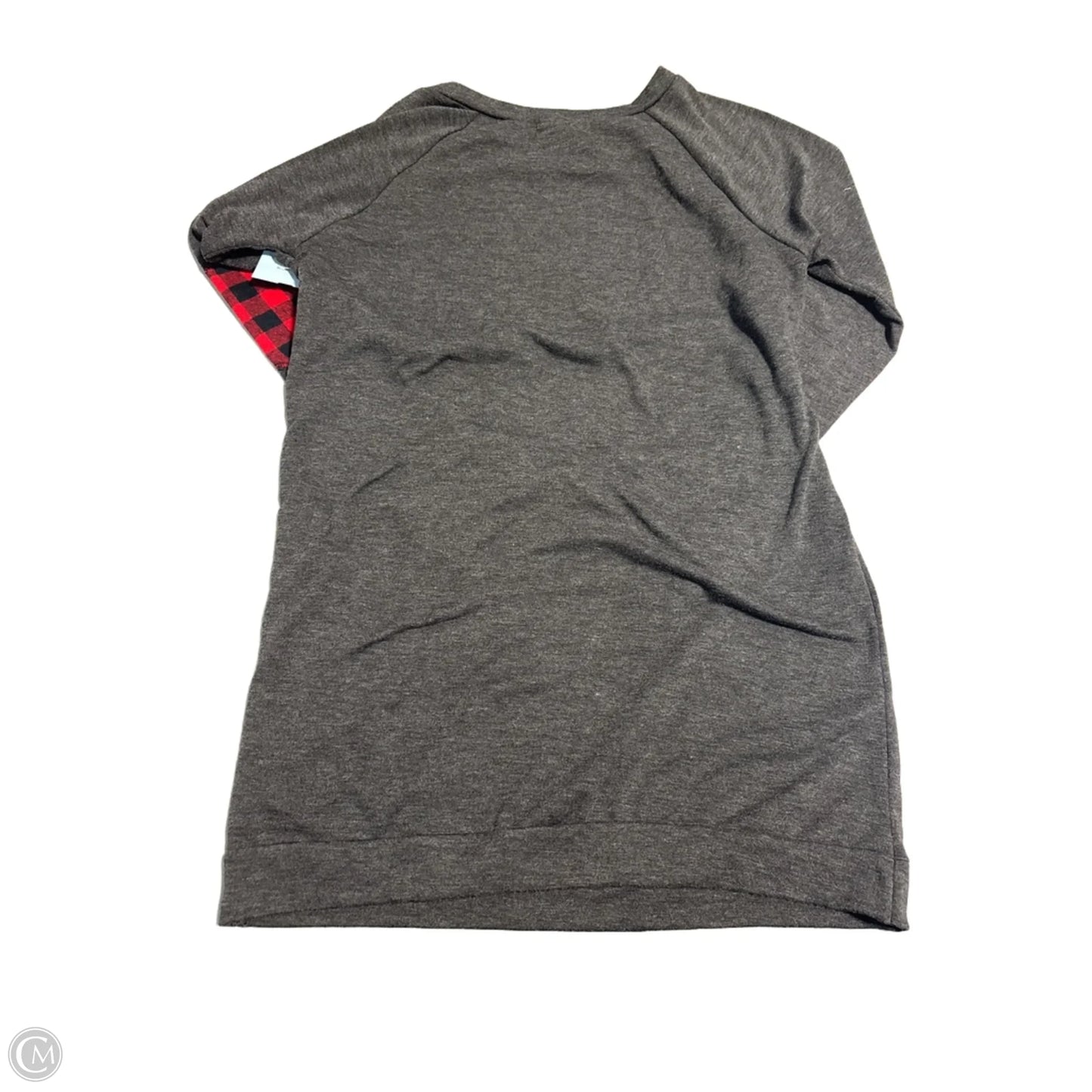 Top Long Sleeve By Cmc In Grey & Red, Size: S