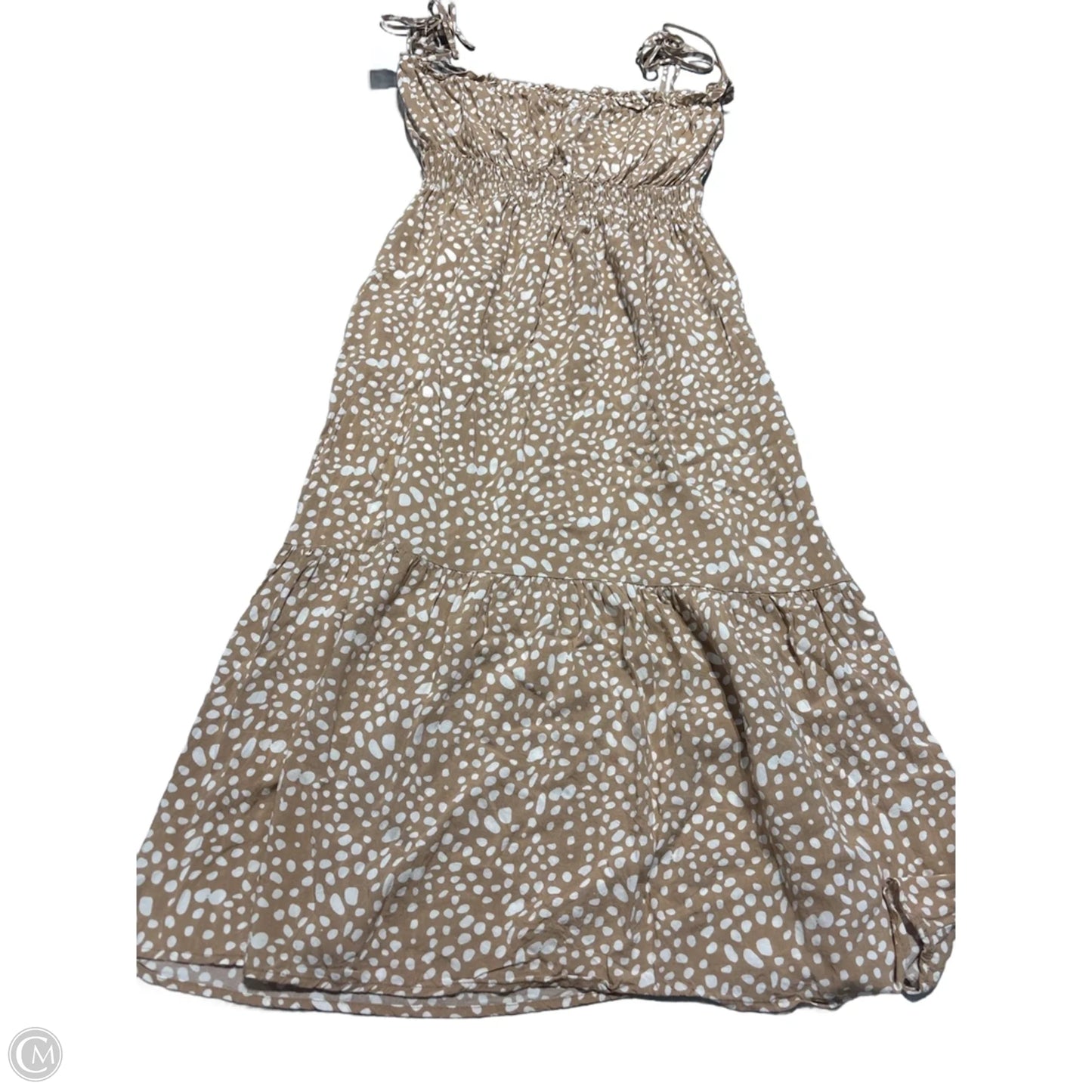 Dress Casual Maxi By Lush In Tan & White, Size: S