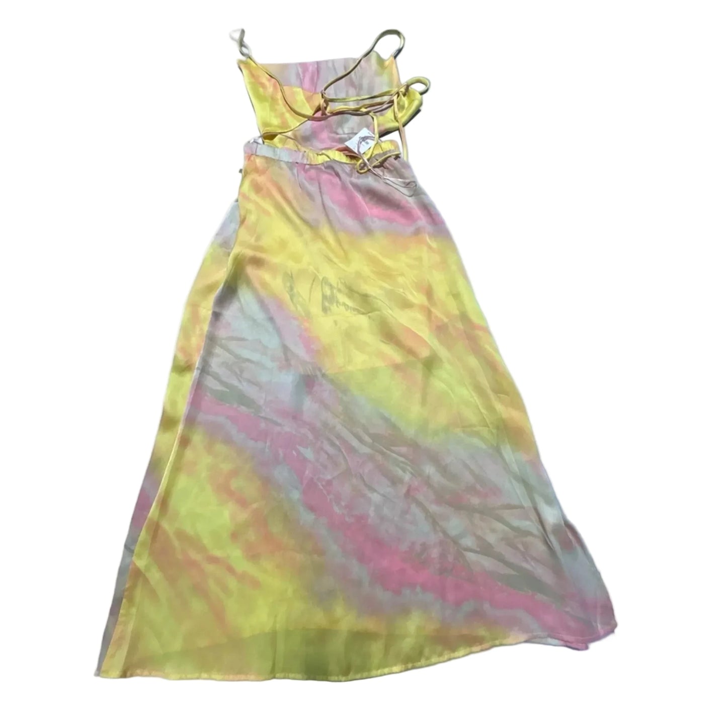 Dress Party Midi By Willow & Root In Pink & Yellow, Size: M