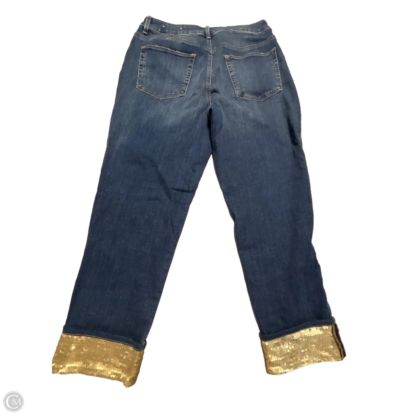 Jeans Straight By Chicos In Blue Denim, Size: 8