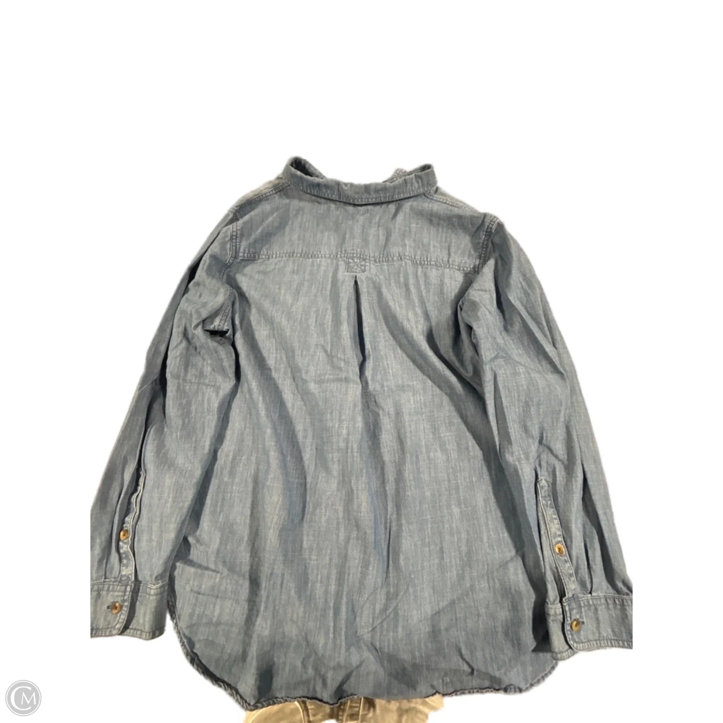 Top Long Sleeve By Sonoma In Blue Denim, Size: Xxl