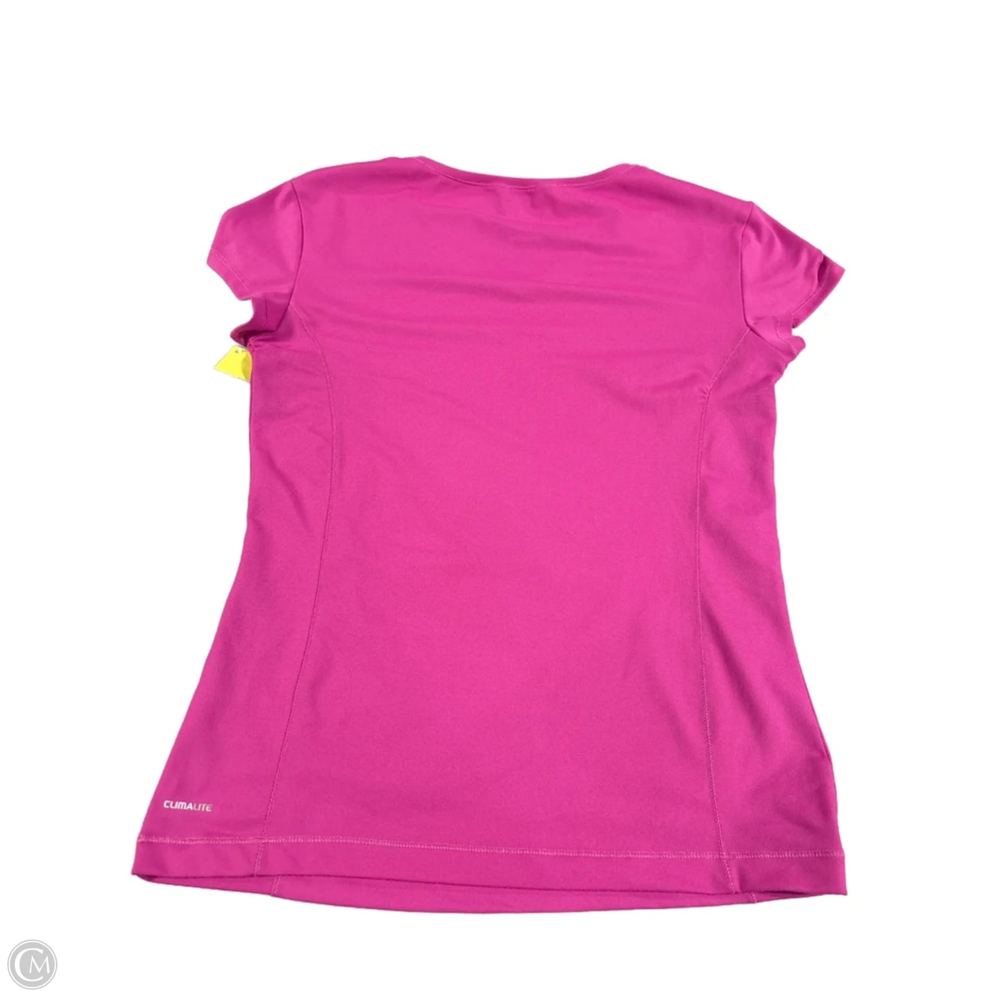 Athletic Top Short Sleeve By Adidas In Pink, Size: L