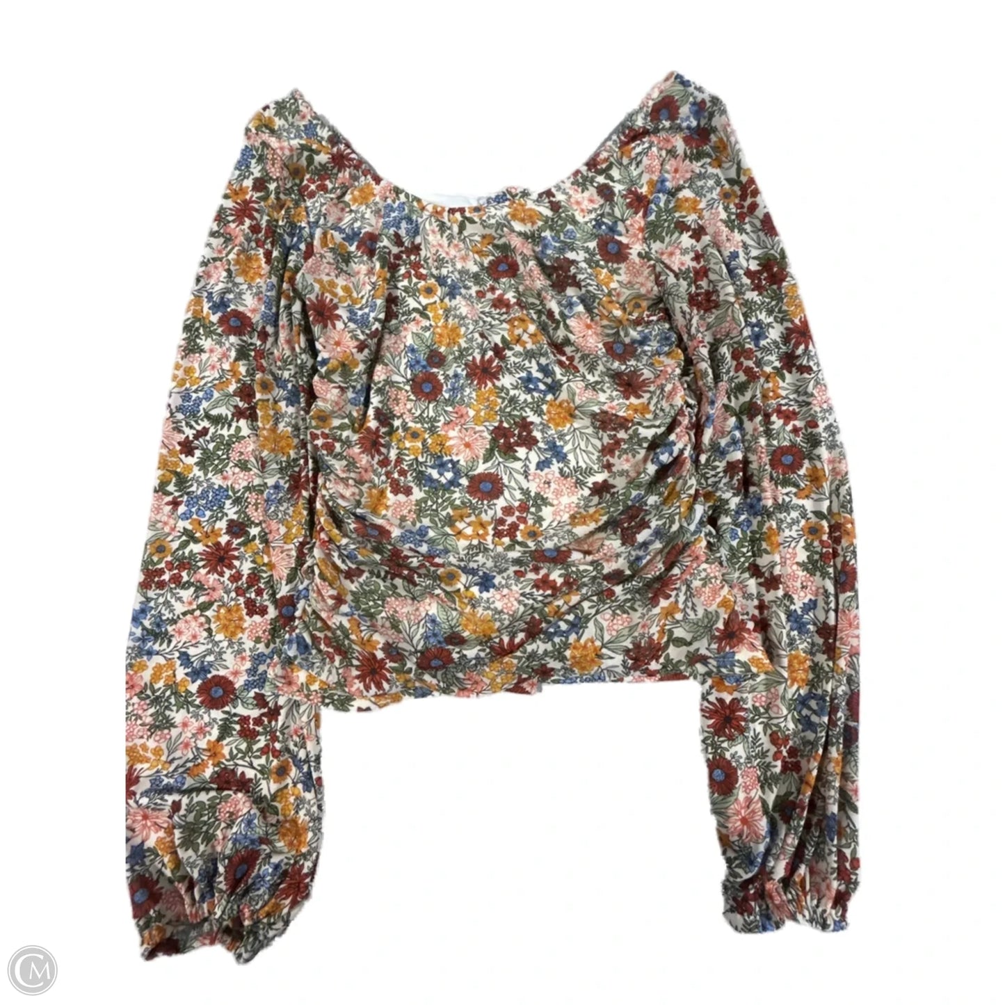 Blouse Long Sleeve By Cme In Floral Print, Size: M