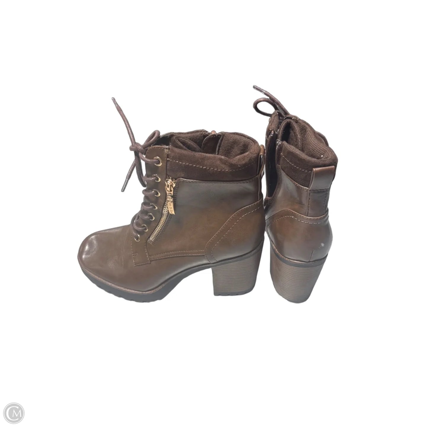 Boots Ankle Heels By Cmc In Brown, Size: 10