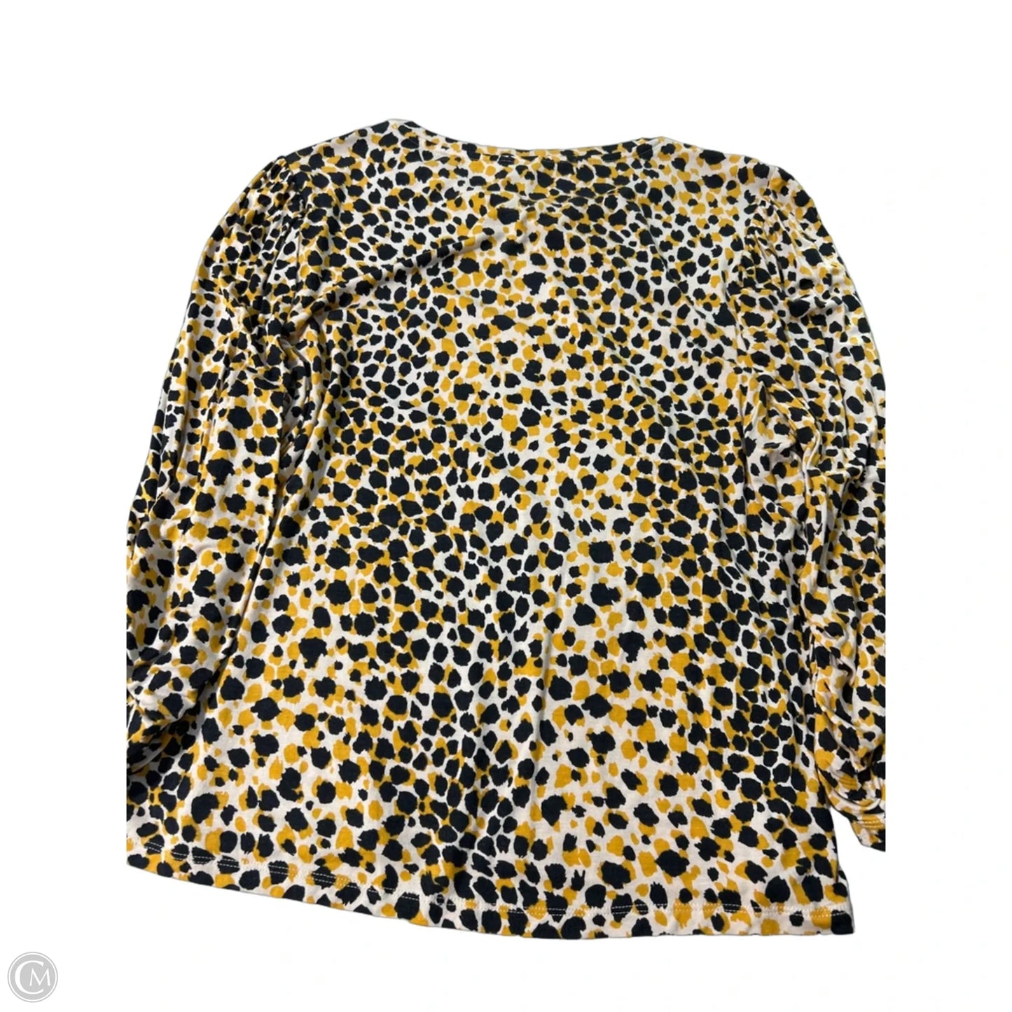 Top 3/4 Sleeve By Ann Taylor In Black & Yellow, Size: Xl