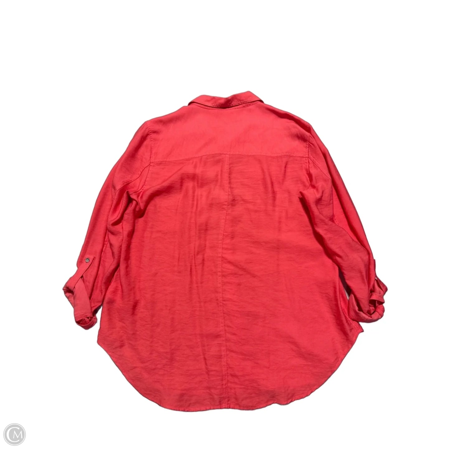Top Long Sleeve By Calvin Klein In Coral, Size: Xl