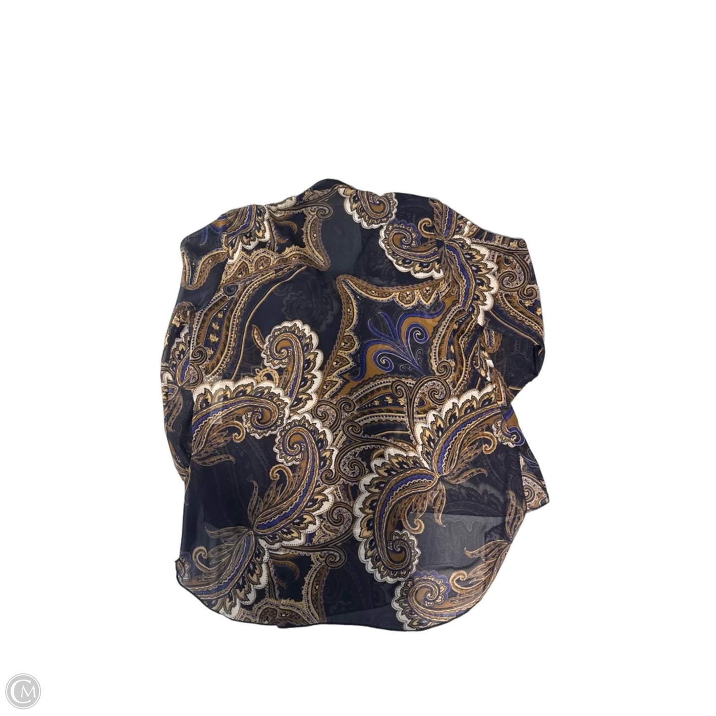 Blouse Long Sleeve By Chicos In Paisley Print, Size: L