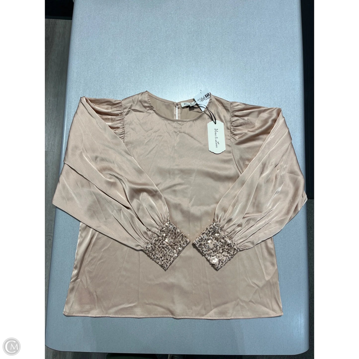 Blouse Long Sleeve By Cma In Cream, Size: L