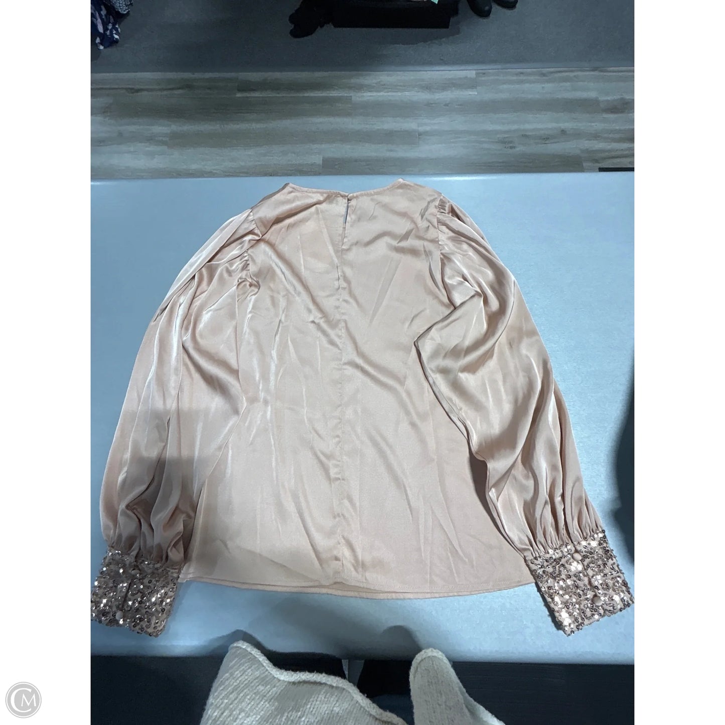 Blouse Long Sleeve By Cma In Cream, Size: M