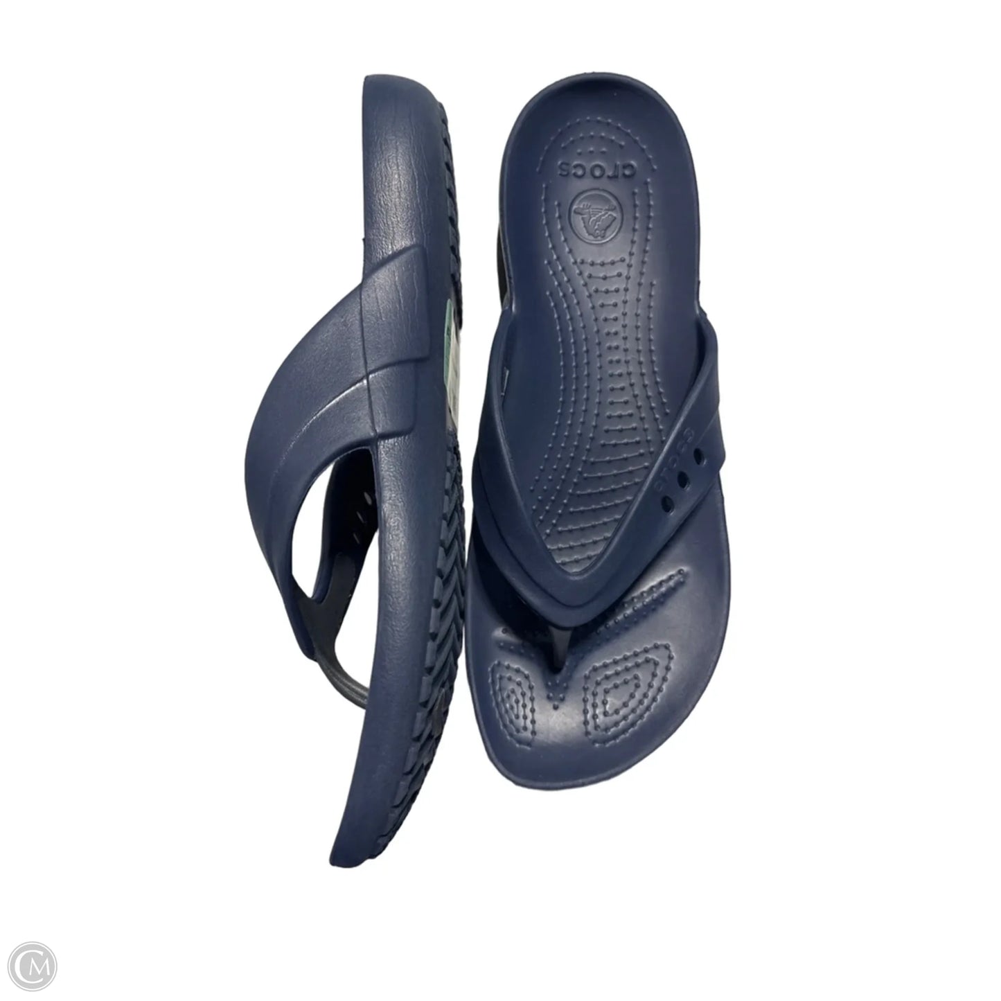 Sandals Flats By Crocs In Blue, Size: 11