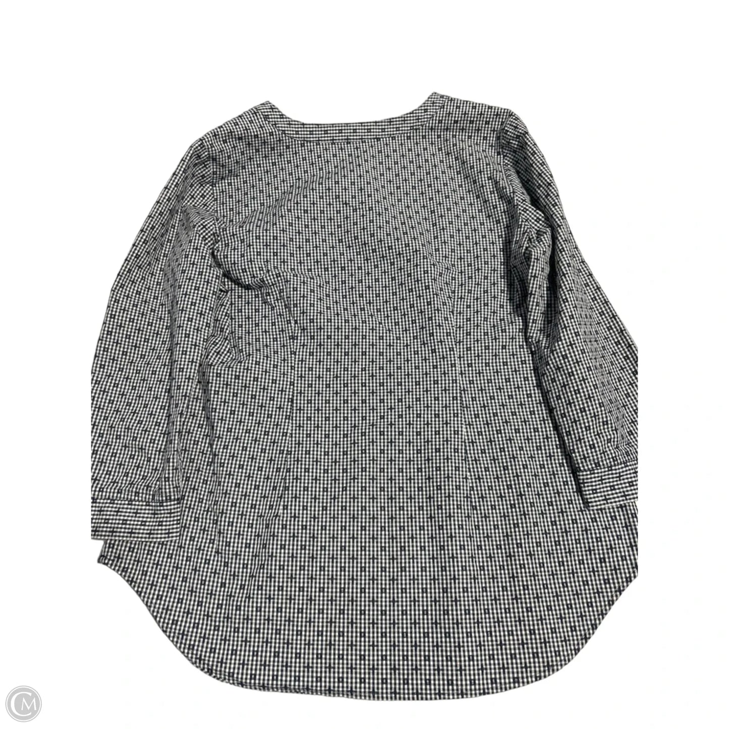 Top 3/4 Sleeve By Van Heusen In Black & White, Size: S