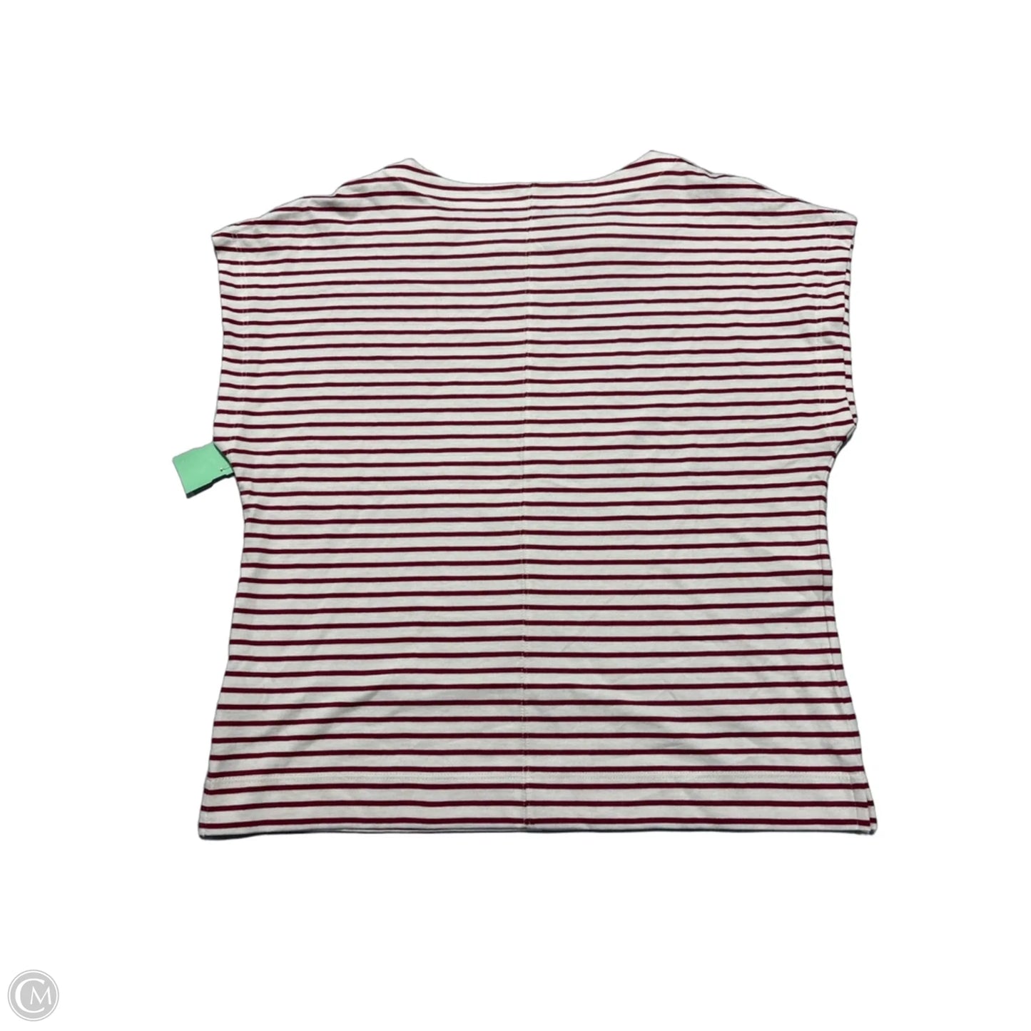 Top Short Sleeve By Evereve In Red & White, Size: S