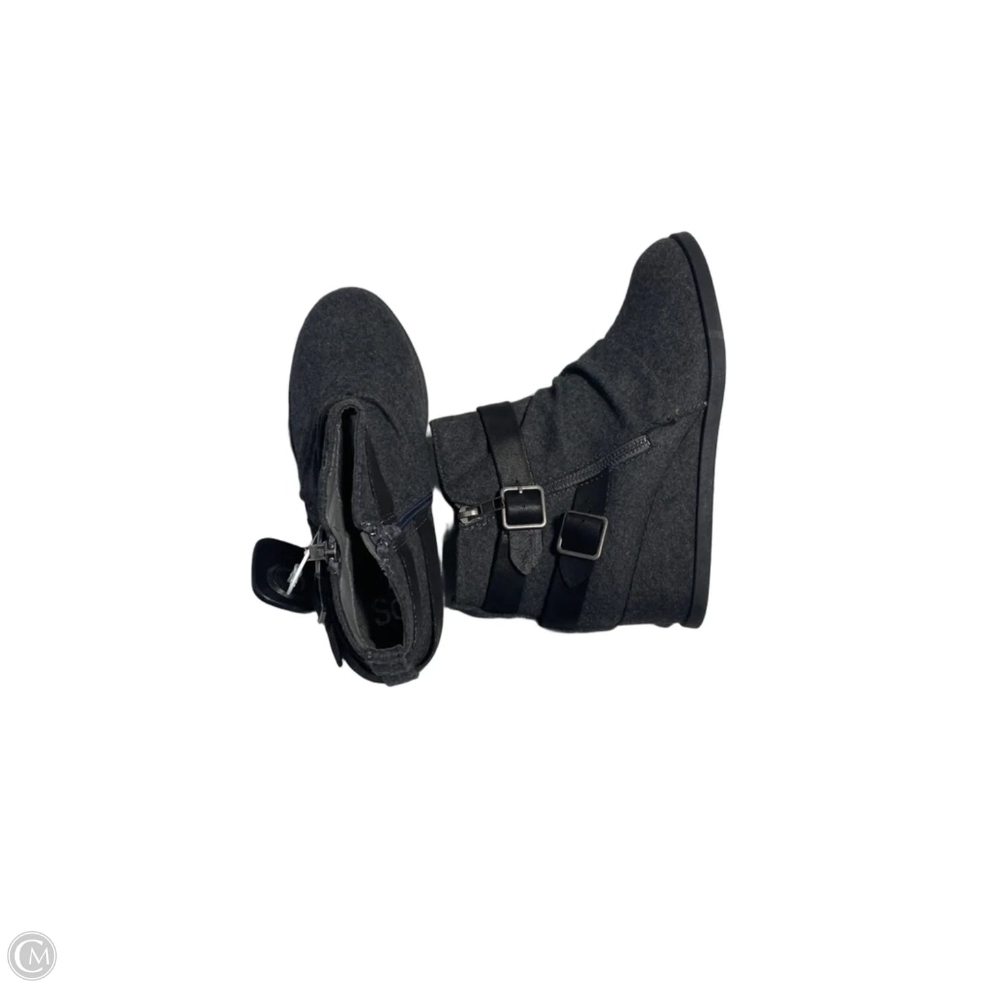 Boots Ankle Flats By So In Grey, Size: 8