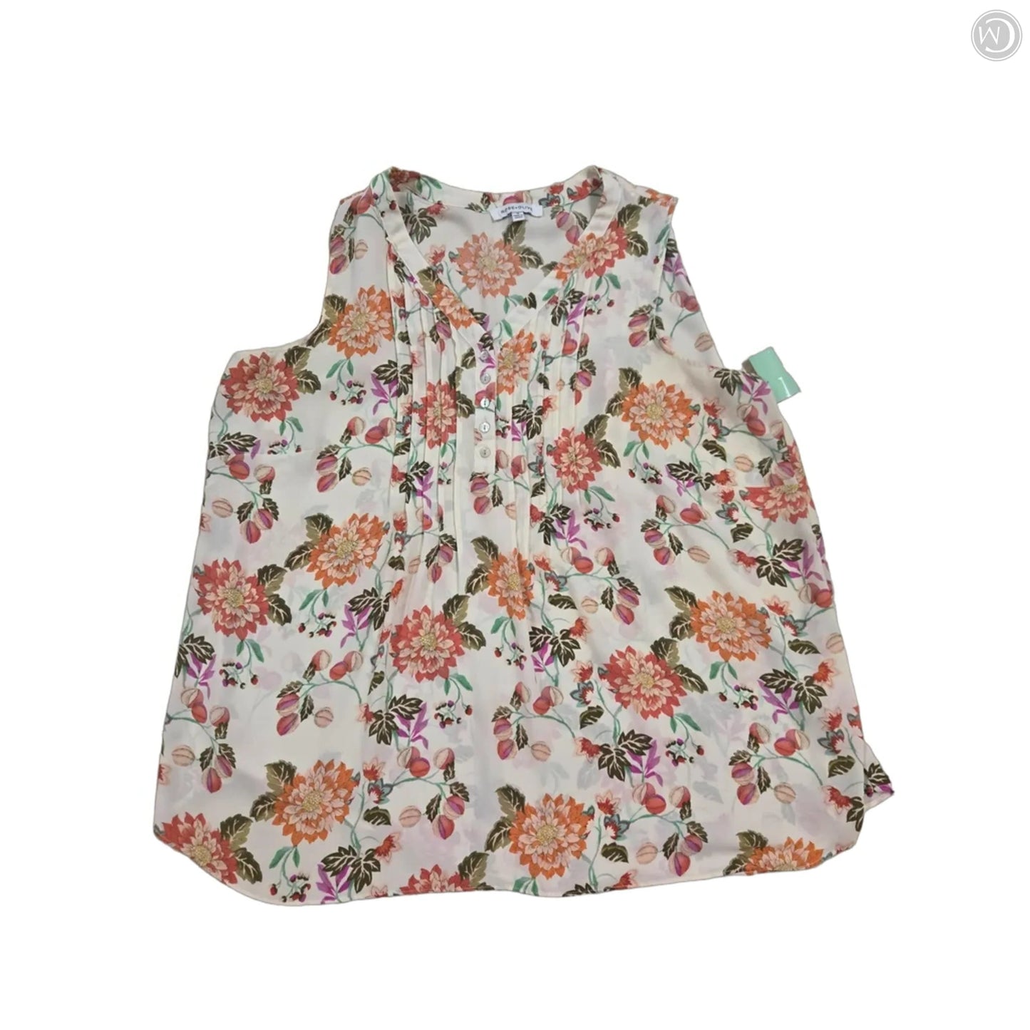 Top Sleeveless By Rose And Olive In Floral Print, Size: 1x