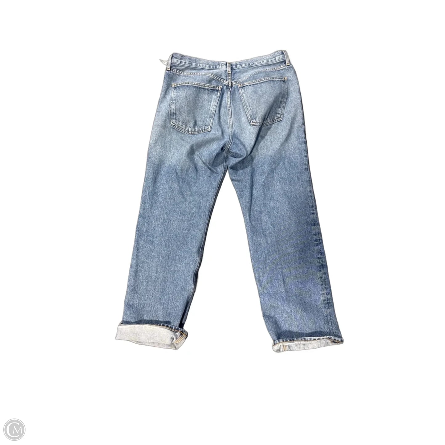 Jeans Straight By Agolde In Blue Denim, Size: 8