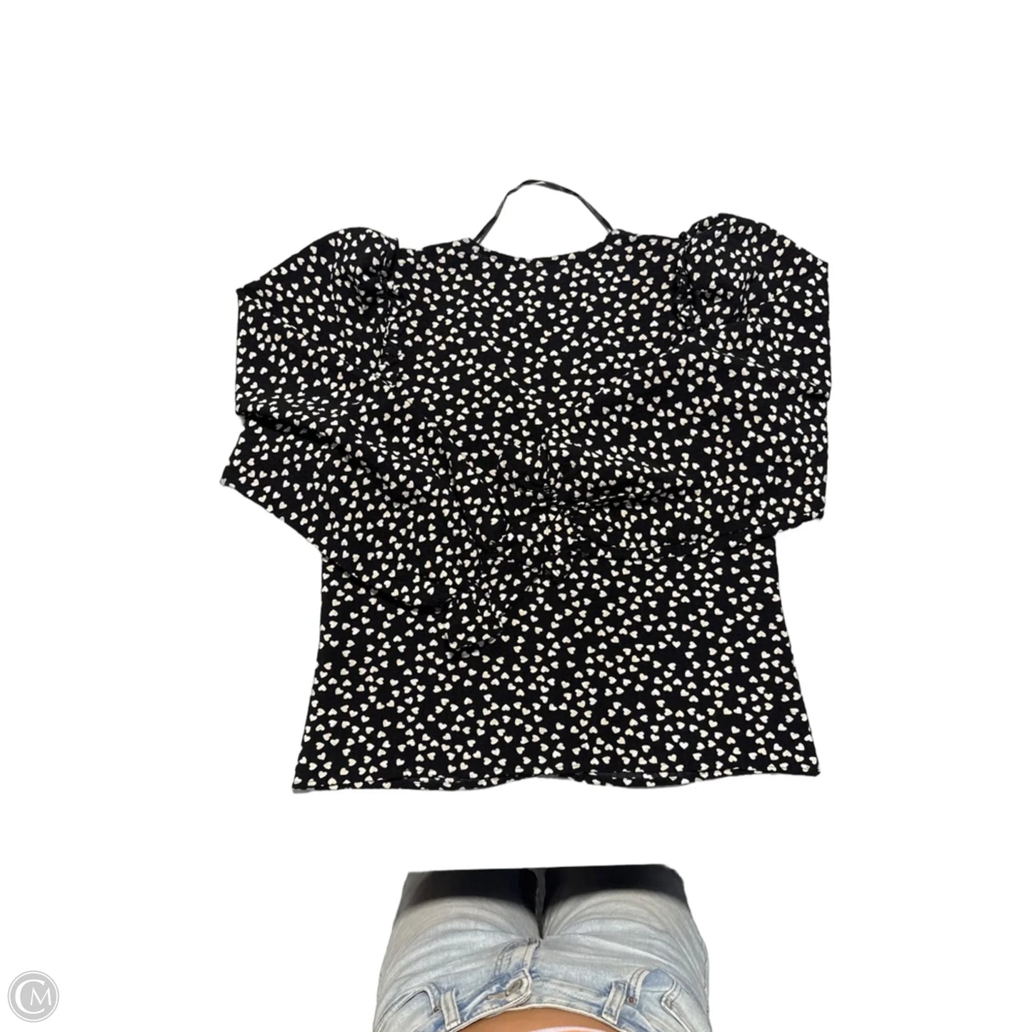 Top Long Sleeve By Vero Moda In Black & White, Size: M