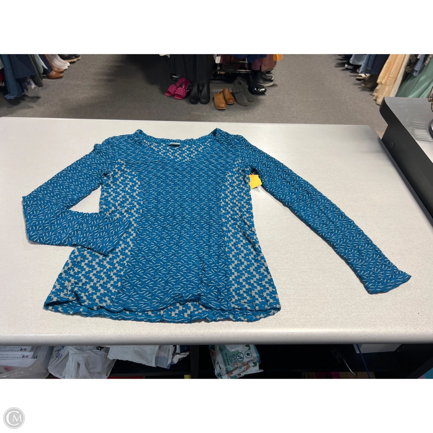 Blouse Long Sleeve By Tianello In Blue, Size: M