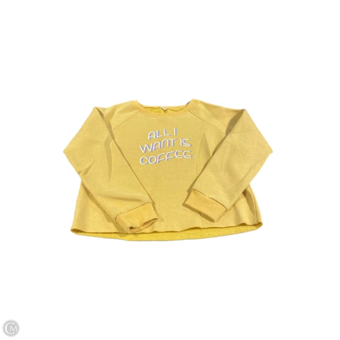Top Long Sleeve By Hem & Thread In Yellow, Size: M