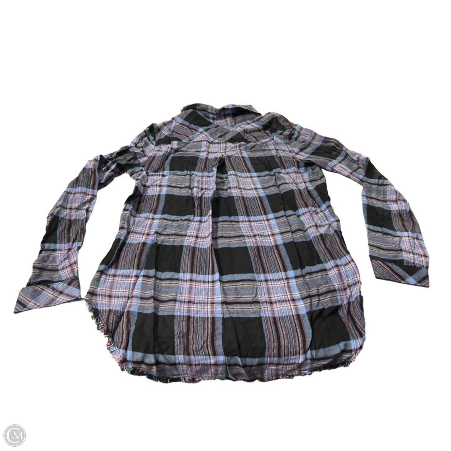 Top Long Sleeve By Cloth & Stone In Plaid Pattern, Size: M