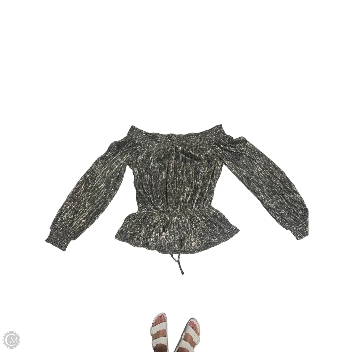 Blouse Long Sleeve By White House Black Market In Gold, Size: Xs