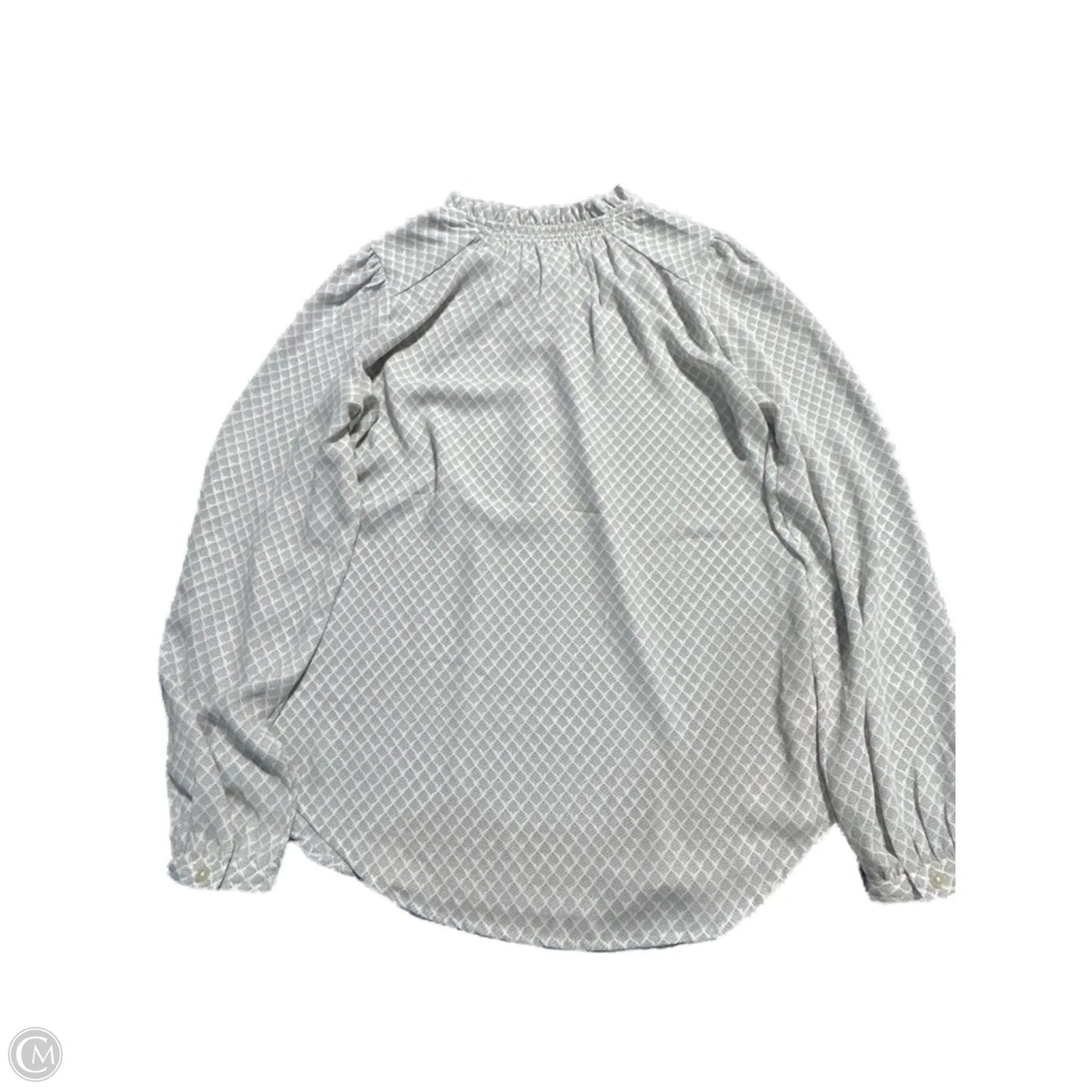 Blouse Long Sleeve By Loft In Grey, Size: Xxsp