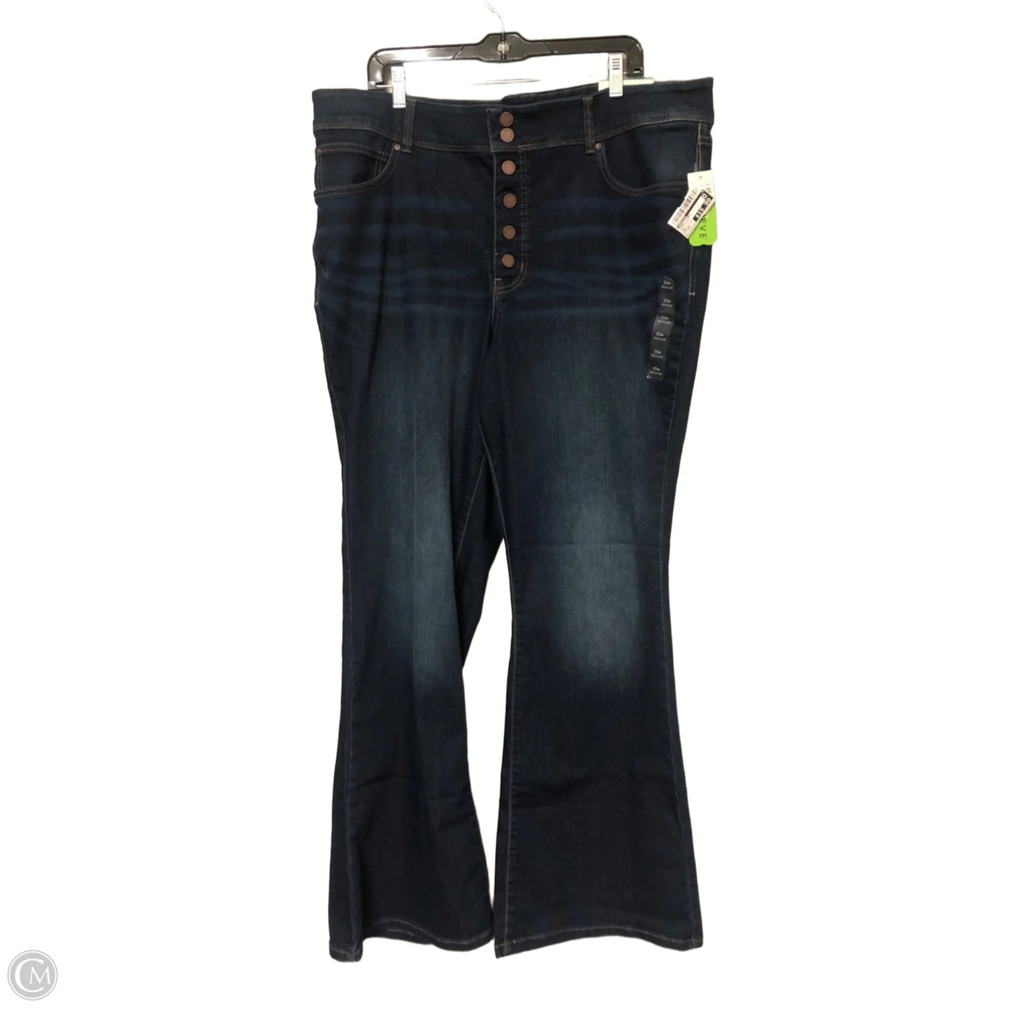 Jeans Flared By Maurices In Blue Denim, Size: 22