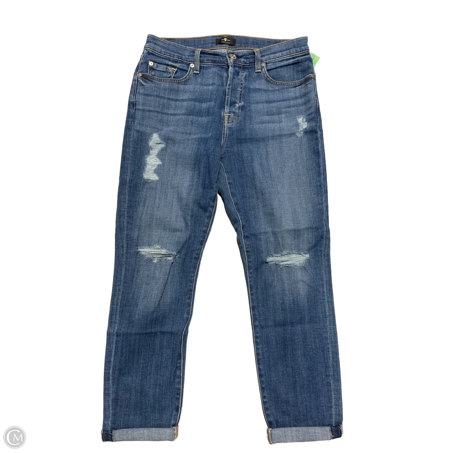 Jeans Straight By 7 For All Mankind In Blue Denim, Size: 4