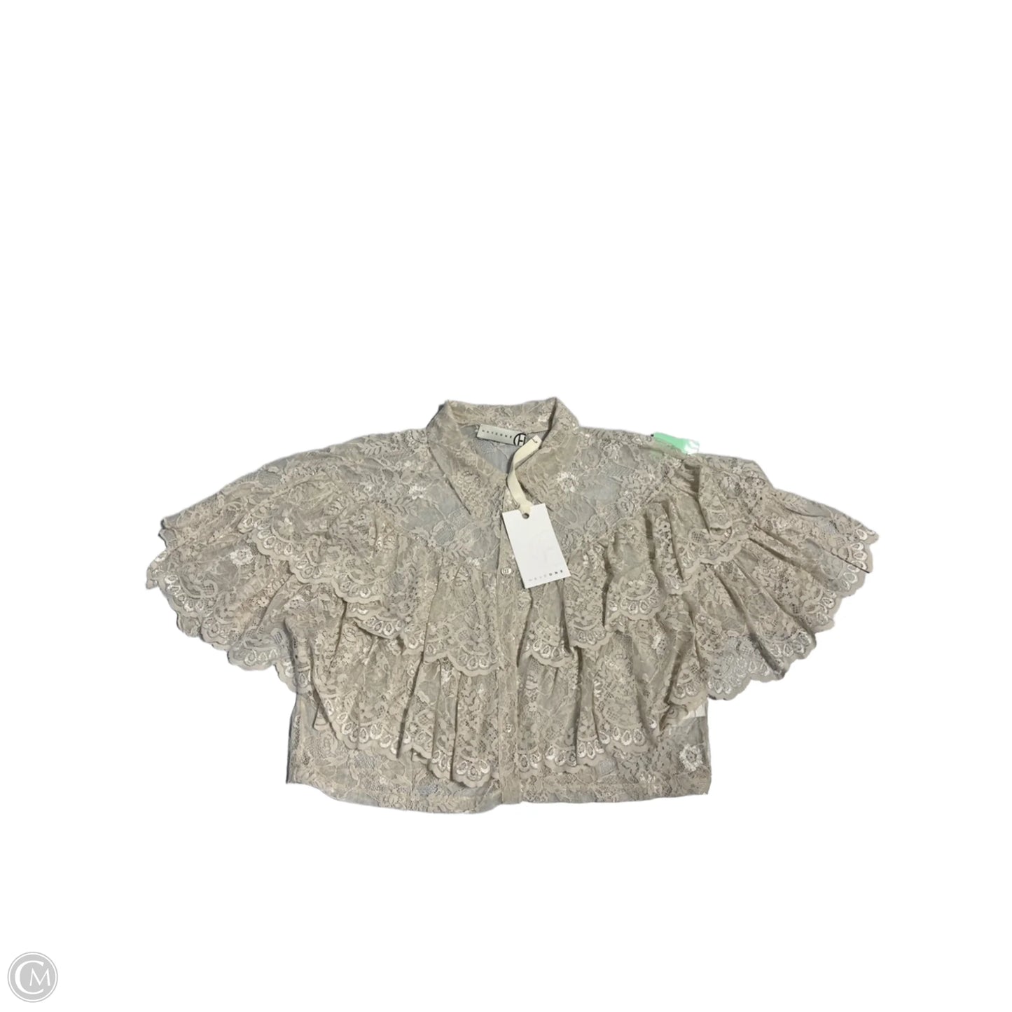 Top Short Sleeve By Cmb In Tan, Size: M