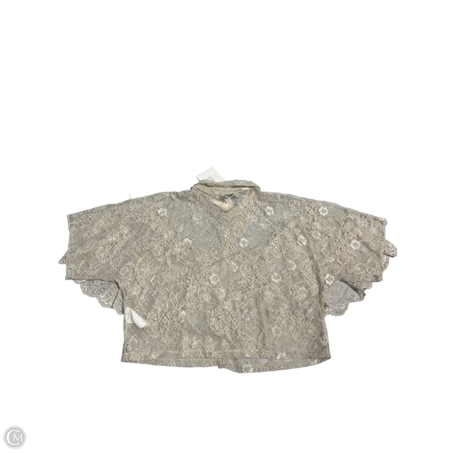 Top Short Sleeve By Cmb In Tan, Size: M