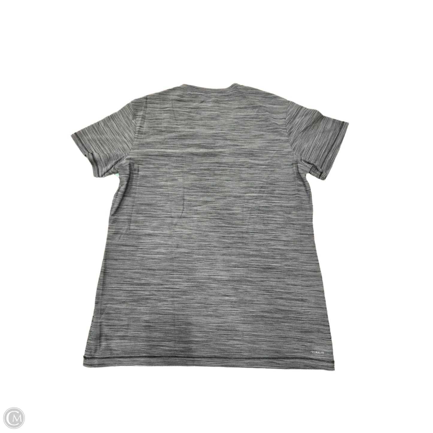 Athletic Top Short Sleeve By Adidas In Grey, Size: L