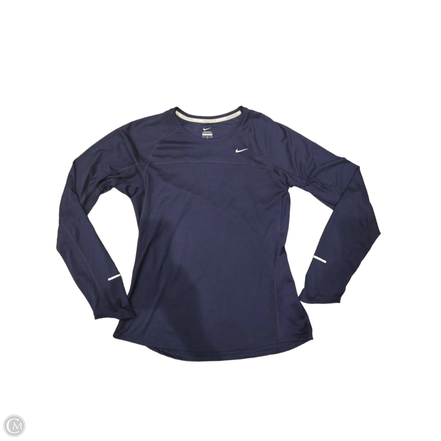 Athletic Top Long Sleeve Collar By Nike In Purple, Size: L