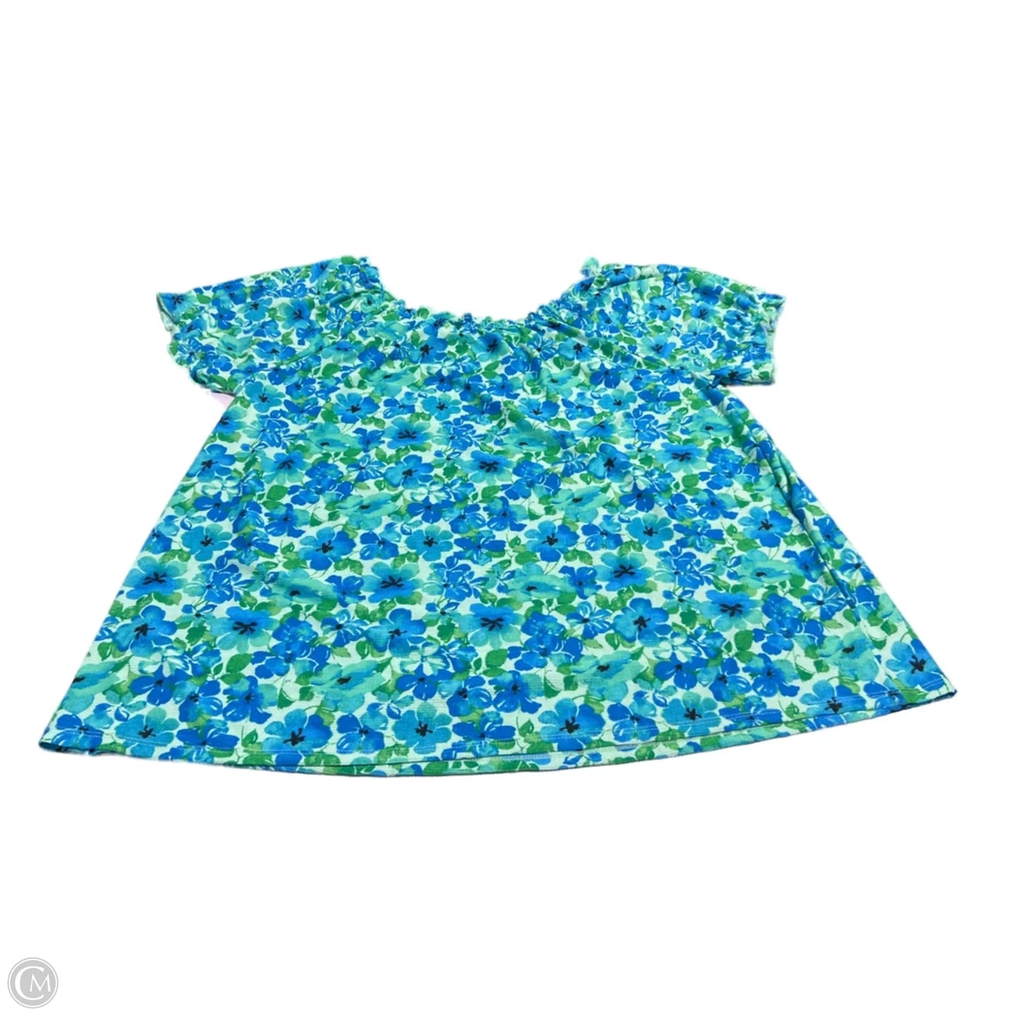 Top Short Sleeve By Cato In Blue, Size: 18