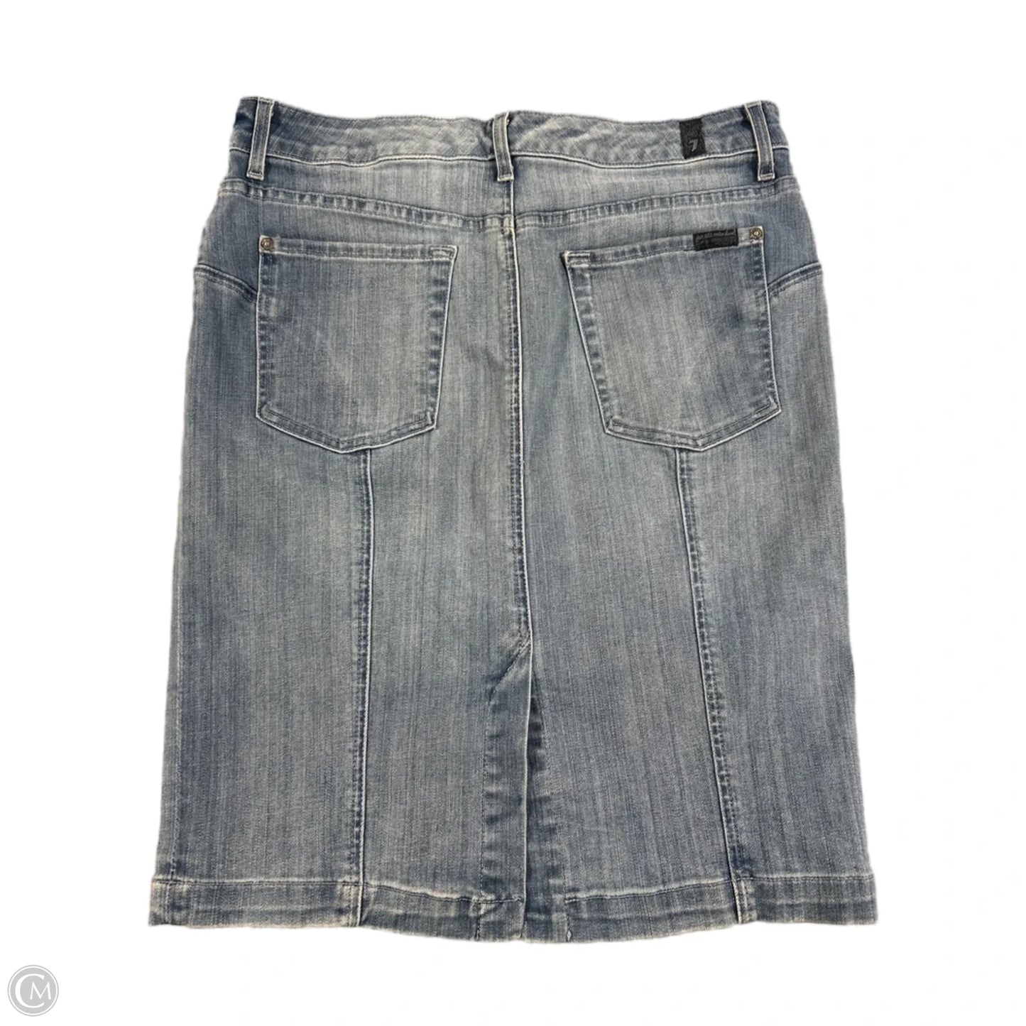 Skirt Midi By 7 For All Mankind In Blue Denim, Size: 14