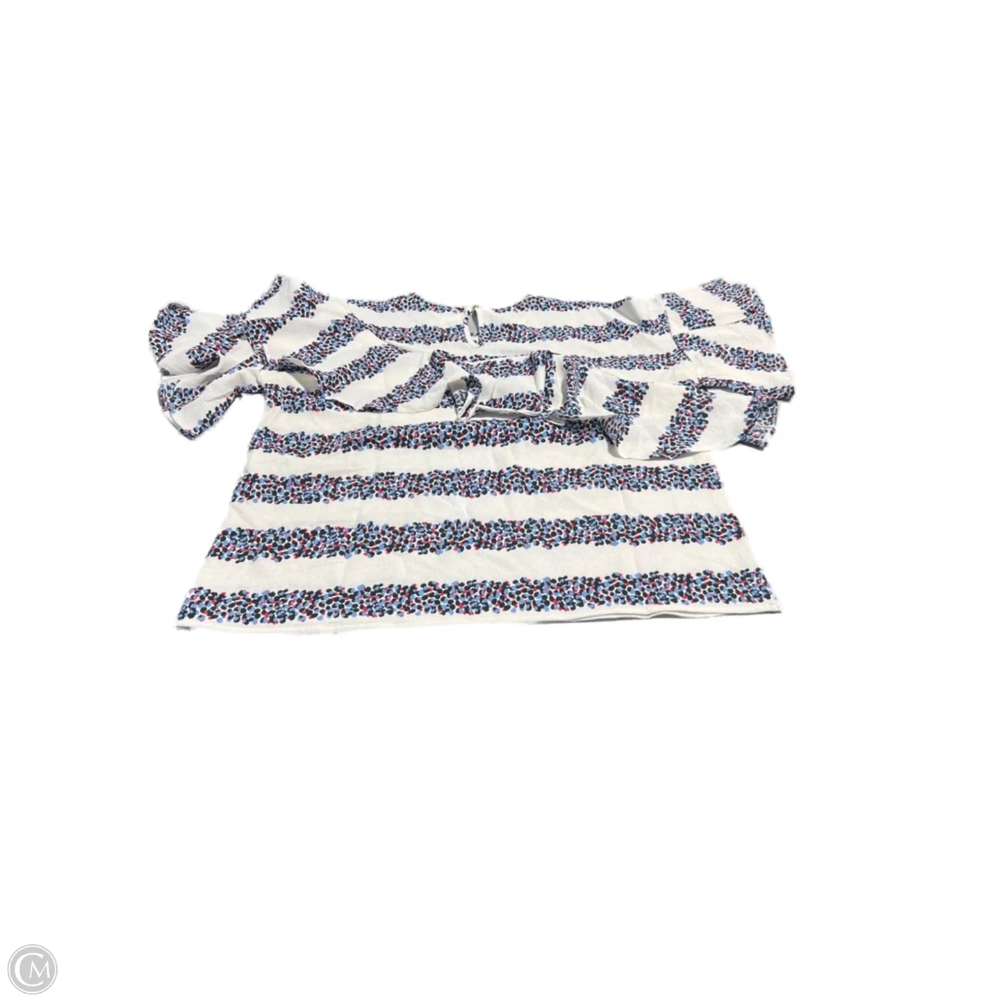 Blouse Short Sleeve By Mudpie In White, Size: L